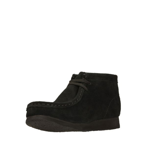 Clarks Boys Wallabee Boot Casual Shoes Black | CA-159873